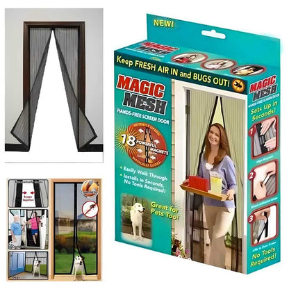 Magic Mesh Magnetic Screen Door net for Main Doors